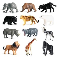 12 Pcs Mini Safari Animals Figures Toys, Realistic Jungle Zoo Animal Figurine...