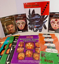 Halloween Decorations Accessories Bundle - Spider Garland Costume Tattoos Frig