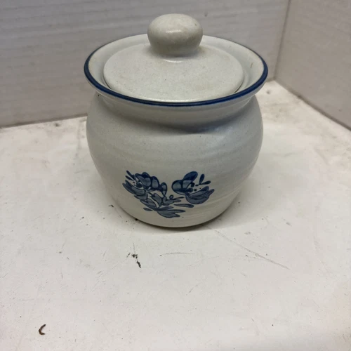 Vintage Pfaltzgraff Yorktowne Honey Pot Jam/Jelly Jar w/Lid Crock Sugar Bowl