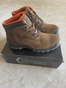 Hytest FootRests Boots Men\'s 9.5D Brown Comp Toe Safety‎ Lace Up USA Union Made Hytest footrests boots mens - Gem main image 2