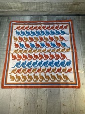 Vintage Italian Scarf Kangaroo Print Retro Mod Square 100 Polyester 26