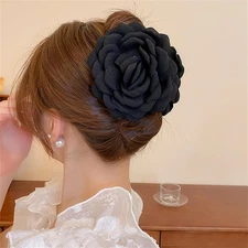 Large Hair Claws Rose Flower Floral Bow Clips Barrettes Clamps Hair Bun Chignon
