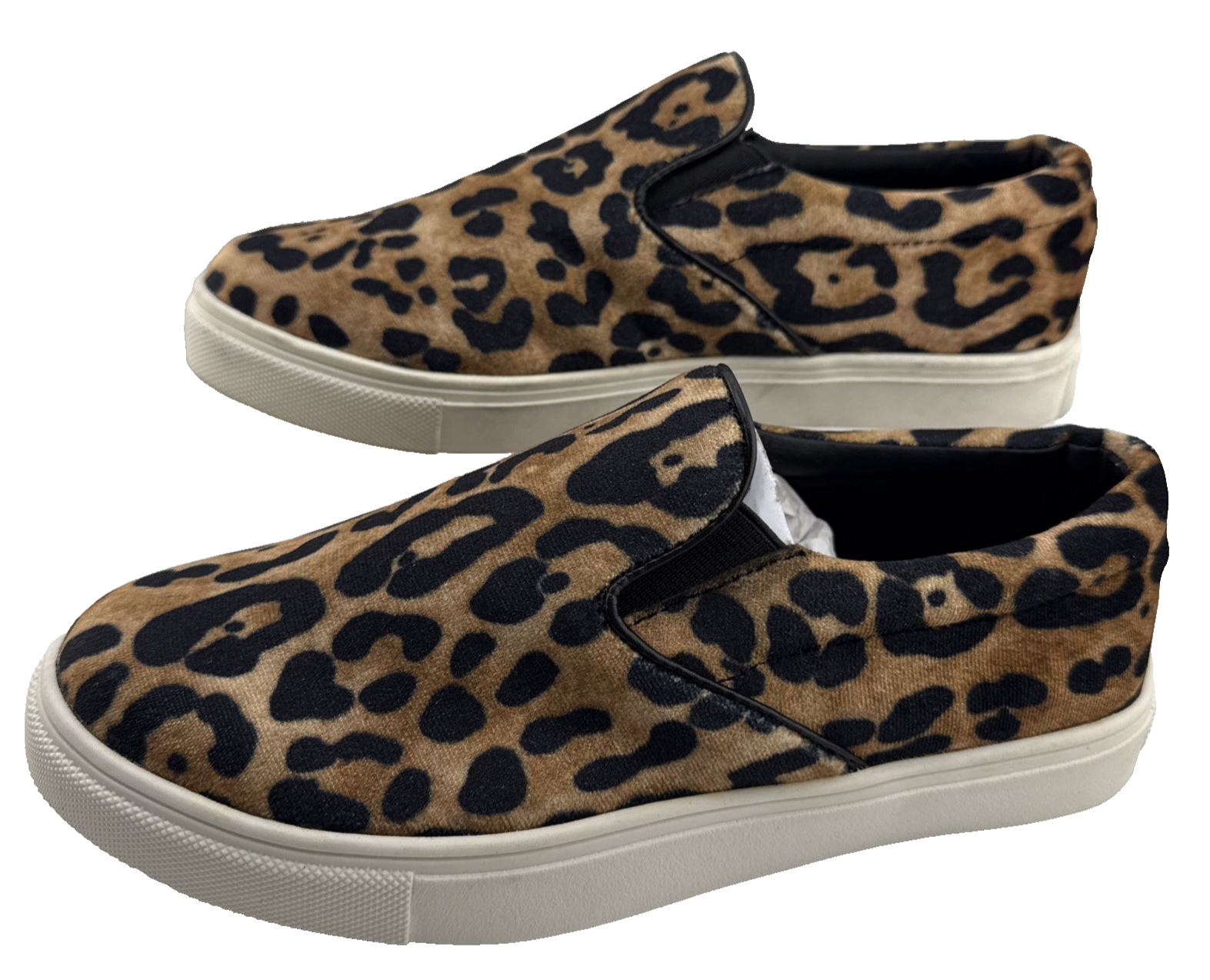 PONY Sneakers Steve Madden donna taglia 5 5 eccentriche stampa leopardata capelli di cavallo slip on nuove con scatola