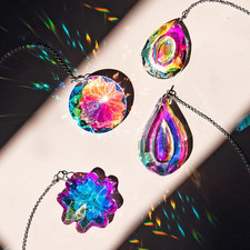 4Pcs Crystal Suncatchers for Window Hanging Sun Catchers Indoor Rainbow Maker Cr