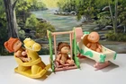 VINTAGE 1983 TOMY CABBAGE PATCH KIDS DOLL 3 in Crib rocking horse swing LOT