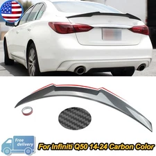 Rear Trunk Spoiler Wing For 2014-2020 Infiniti Q50 Carbon Fiber Style M4 Type