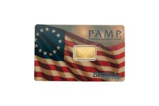 2.5 gram Gold Bar - PAMP 250th Anniversary of the USA 5634.46 per troy oz