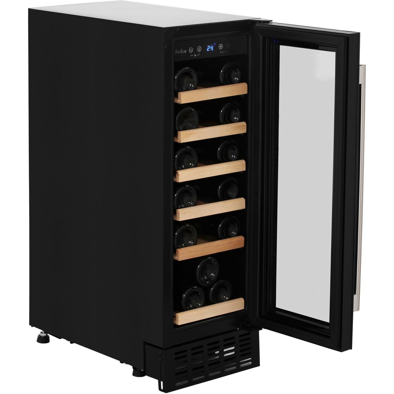 Amica AWC300BL Free Standing Wine Cooler Fits 19 Bottles Black G
