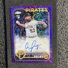 2024 Topps Chrome Purple Speckle Refractor Auto Colin Selby RC Pirates  140/299