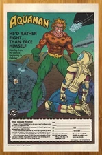 1991 DC Comics Aquaman Vintage Print Ad/Poster Retro Superhero Promo Pop Art 90s
