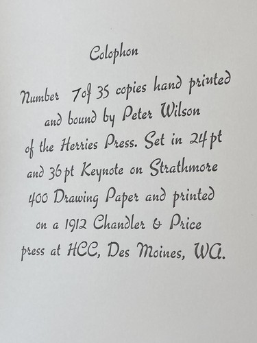 Whimsies. Peter Wilson. Herries Press. Ltd Edition No 7 of 35. Private Press - Foto 10 di 10