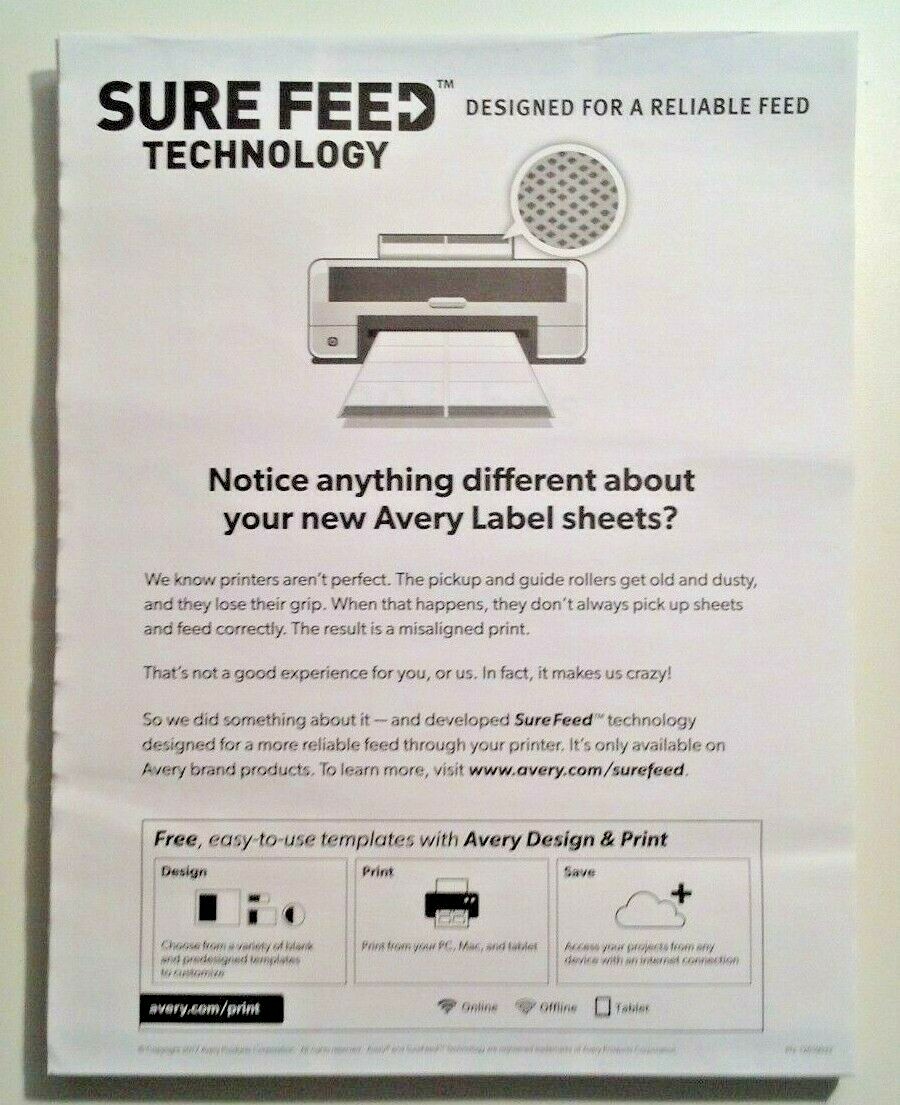 Avery 5160 Avery Easy Peel – White, 1