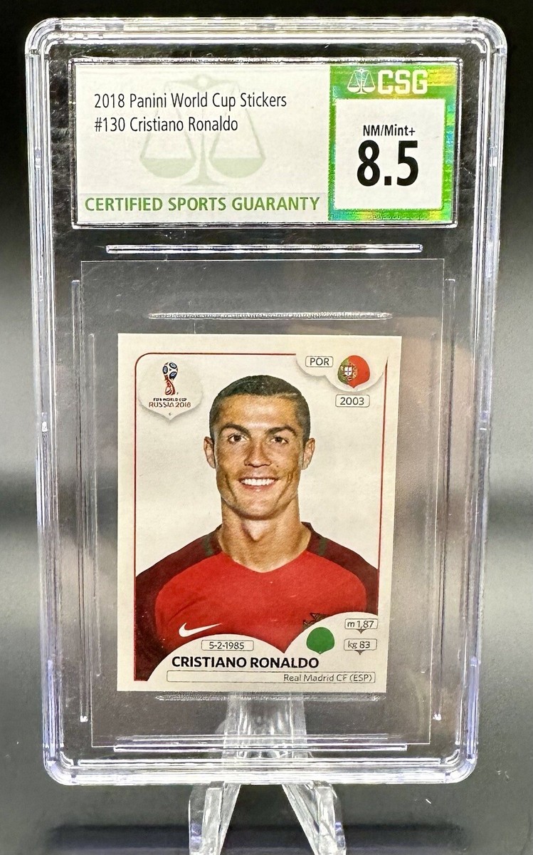 CRISTIANO RONALDO CSG 8.5 2018 PANINI WORLD CUP #130 WC STICKER