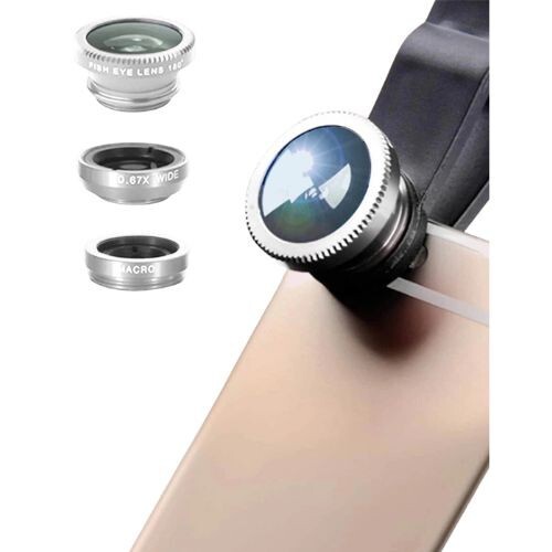 3-in-1 Clip-On Camera Lens Kit for iPhone – Fisheye, Wide Angle, Macro – Blue - Bild 11 von 11