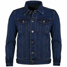 MENS DENIM JACKETS VINTAGE CLASSIC TRUCKER WORK WEAR WESTERN STONEWASH JEAN COAT