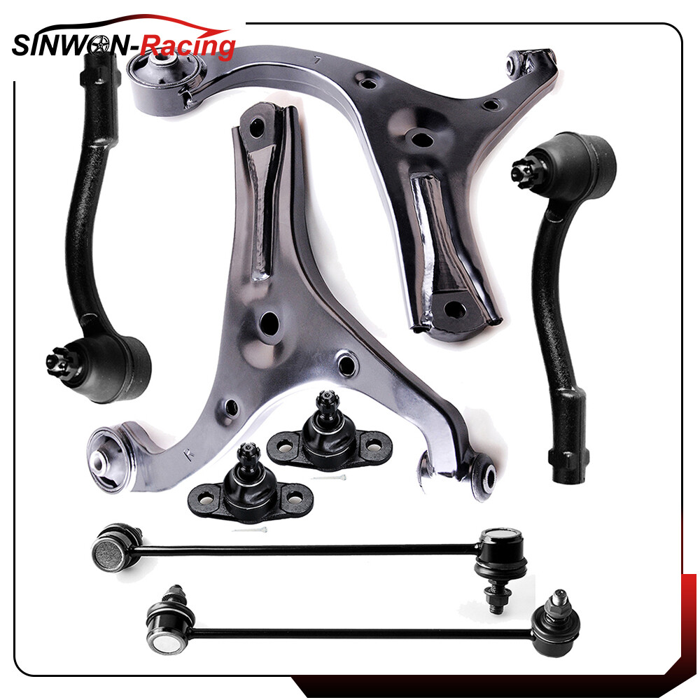 8pcs Lower Control Arms Ball Joints Tie Rods For Hyundai Accent 1.6L 2006-2011