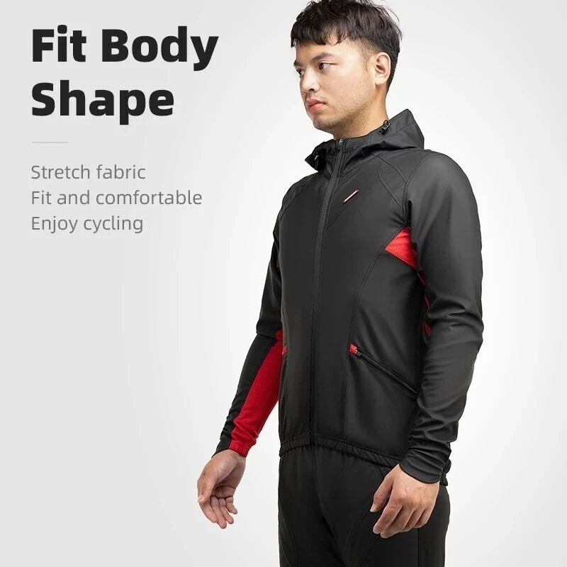 ROCKBROS Winter Cycling Jacket Long Sleeved Warm Outdoor Windproof Suit For Men - Image 4 of 4