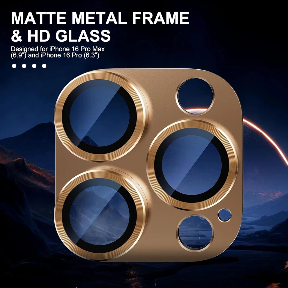 Металлическая защита объектива камеры для iPhone 16 Pro Max/16 Pro/16 Plus/16 упаковка 2 шт. - Изображение 2 из 4