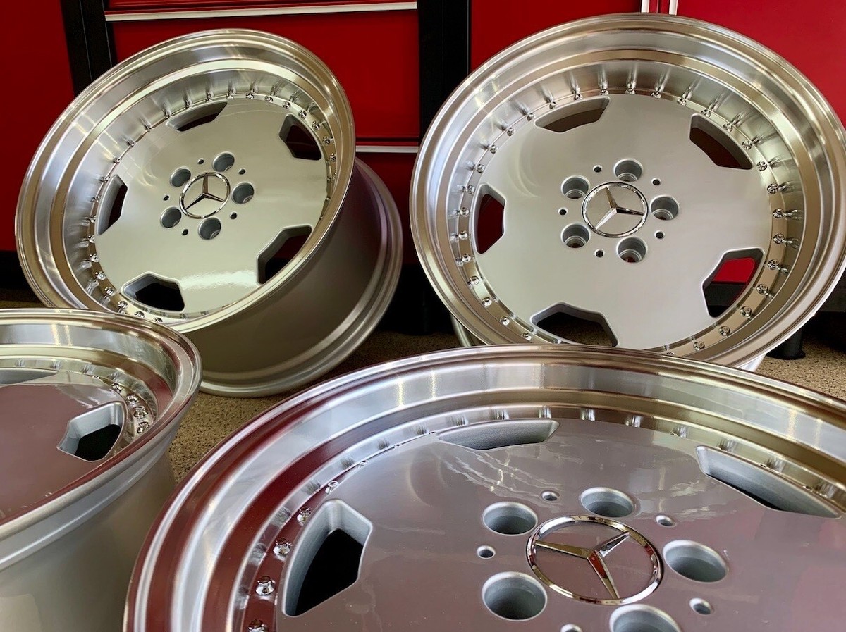 17 INCH MERCEDES RIMS DEEP DISH 560SEC HAMMER 126 SET 4 NEW FITS