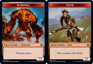 Elemental Token // Satyr Token - Foil x1 - Theros Beyond Death - NM-Mint, Englis