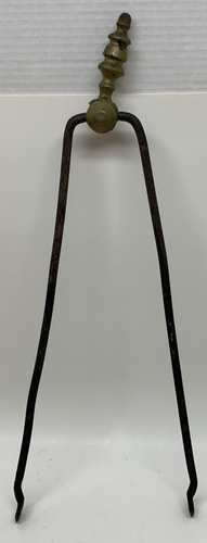 ATQ 19.75" Hierro Forjado Latón Torneado Inglés Chimenea Pinzas Herramienta - Imagen 5 de 10