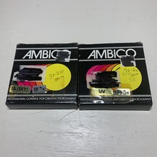 Lot Of 2 Ambico Camera Filters 58mm Boxes, Plastic Flap Cases Filter Info Papers