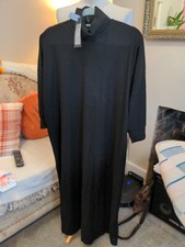 ONLY High Neck Black Ribbed Dress Size XL