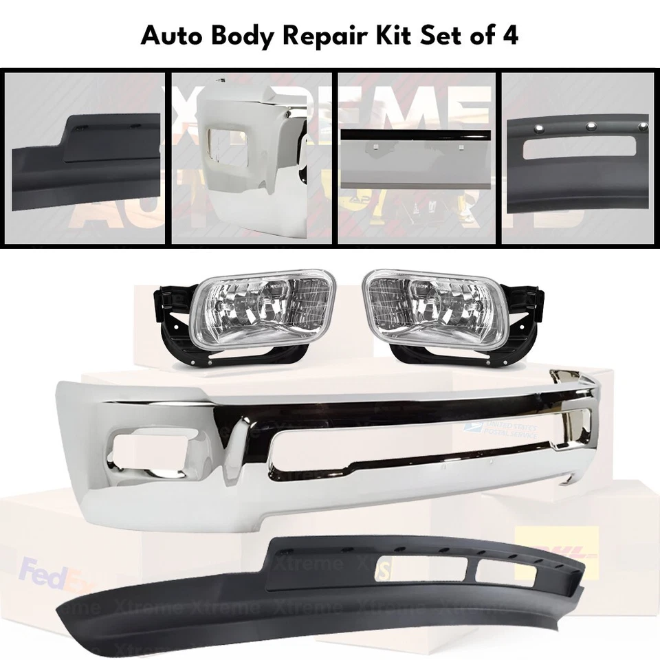 Front Bumper Face Bar Chrome & Fog Lights Kit For 2011-2018 Ram 2500 3500 Foto 2 de 4