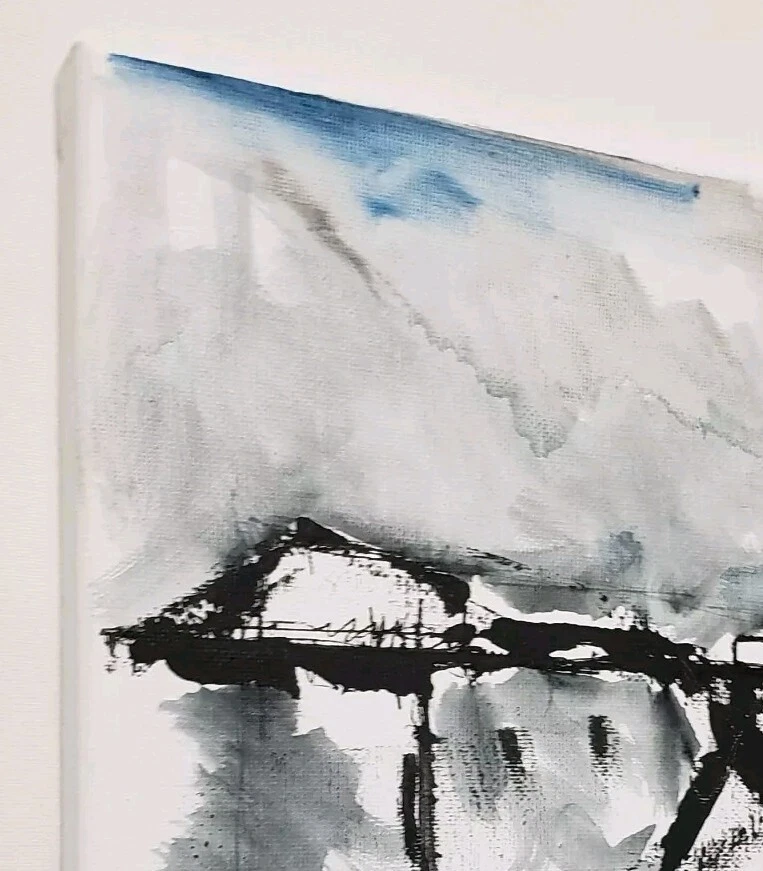 No.632 Original Abstract Modern Minimal Landscape Painting By K.A.Davis - Image 4 of 4