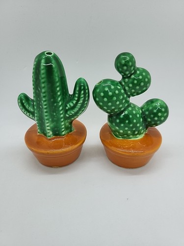 Ceramic Desert Cactus Salt and Pepper Shakers