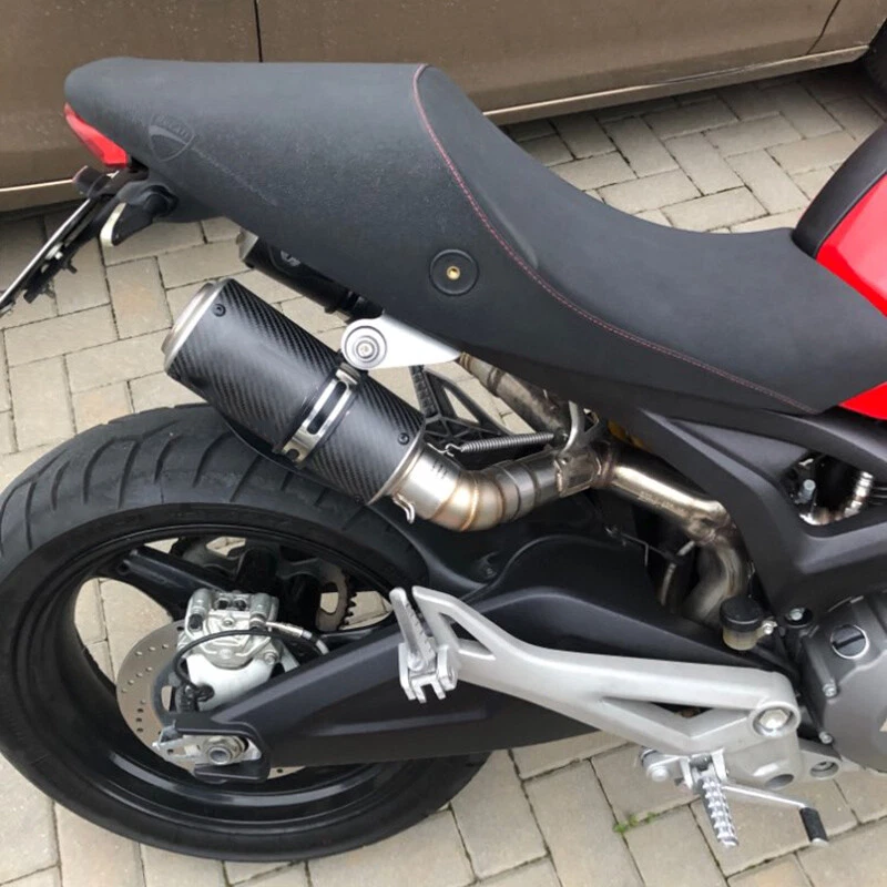 For Ducati Monster 696 695 795 796 1100 Slip On Middle Exhaust Pipe Tips Muffler - Image 2 of 4