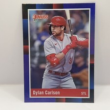 2022 Panini Donruss Baseball Dylan Carlson 1988 Retro #264 Variation Holo Purple
