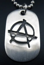 Anarchy Necklace Stainless Chain New Pendant Single Dog Tag Punk Sex Pistols