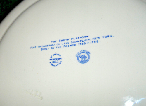 Wedgwood Fort Ticonderoga Lake Champlain NY South Platform blue transfer plate - Picture 4 of 4