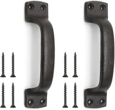 Barn Door Pulls Handles Heavy Solid Cast Iron Gate Handle, 7Inch Metal Hardware 