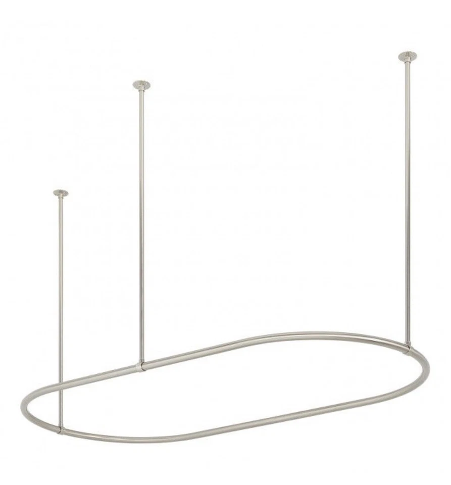 30" X 60" OVAL BRASS SHOWER RING AND CEILING SUPPORTS - BRUSHED NICKEL - Image 2 of 4