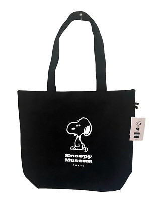 New SNOOPY Museum TOKYO Peanuts Black Canvas Tote 2024