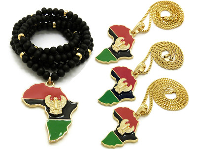 Egypt Horus Bird in Africa Map Pendant 24'',30'' Various Chain Hip Hop Necklace 