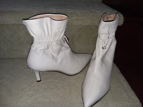 Coach Womens Wynie White /off white leather ankle Boots Size 7.5 - Picture 8 of 18
