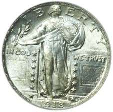 1918 Standing Liberty Quarter MS65FH PCGS - Absolute Gem!