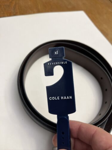 NWT Cole Haan Mens Reversible Leather Belt Black/Brown Size 42-44 - $80 -NEW!!! - Picture 2 of 4