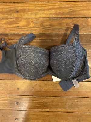 BNWT Panache Petra Balconnet Bra 30H (UK) Charcoal/Pink 9481