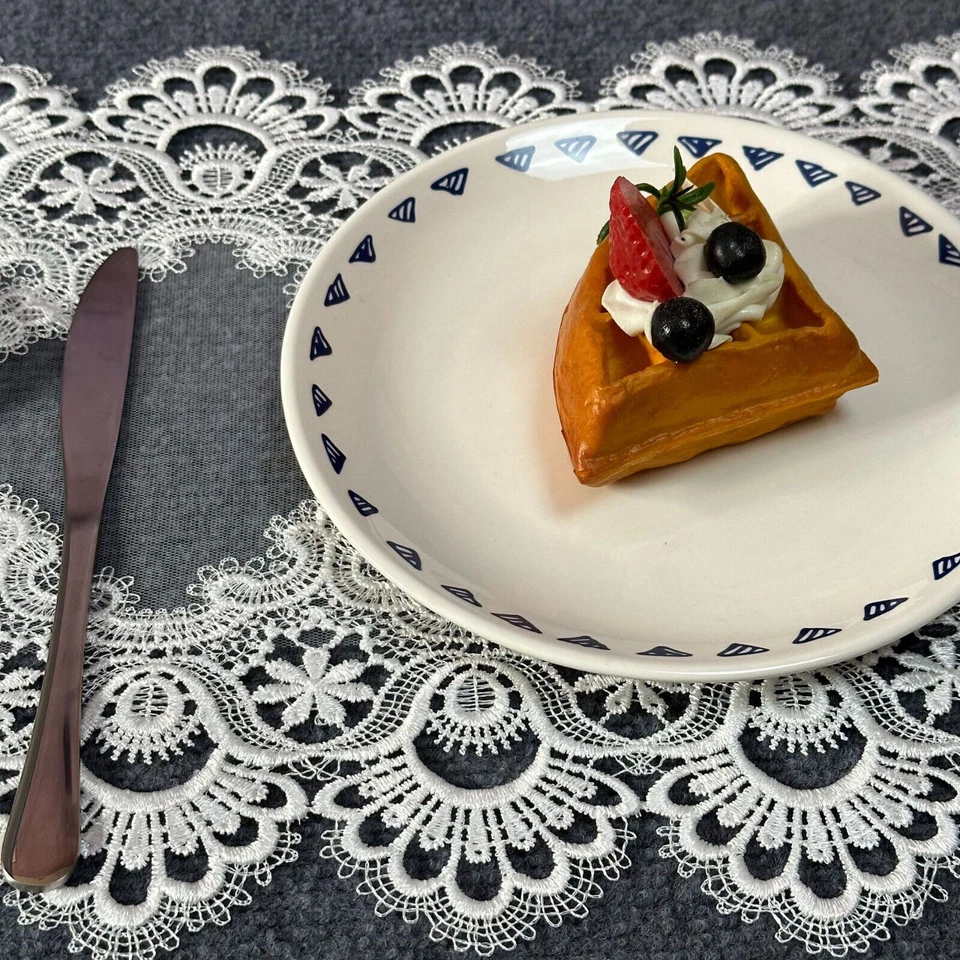 Set of 10 Vintage Embroidered Lace Placemat Dining Kitchen Table Place Mat Doily - Image 3 of 4