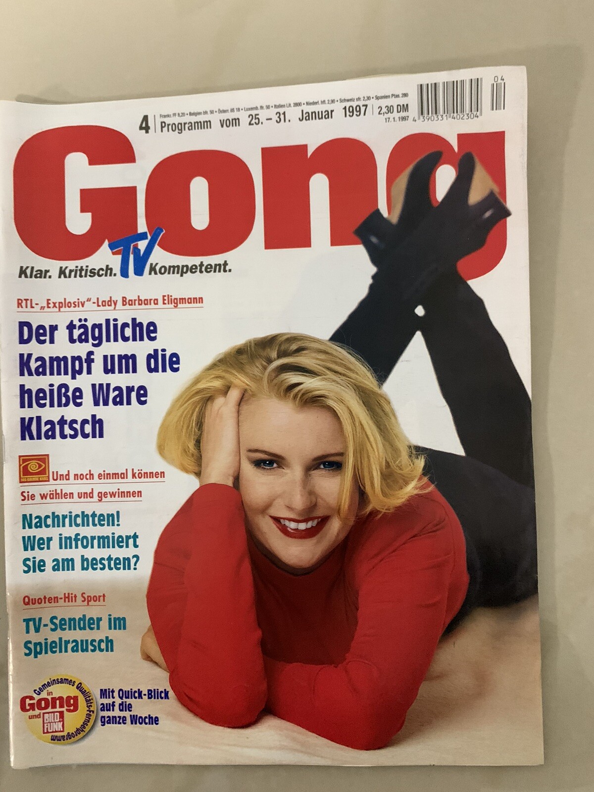 Gong TV Programm, 4 /1997, Gong Zeitschrift,Magazin, Barbara Eligmann