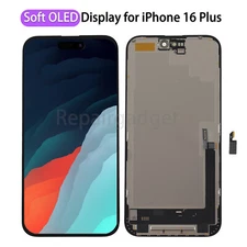 Soft OLED for iPhone 16 Plus LCD Display Touch Screen Frame Assembly Replacement
