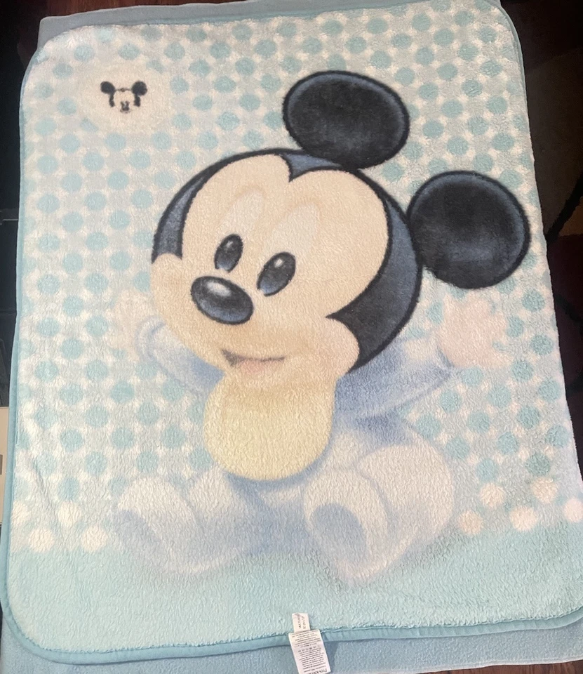 Disney Baby Mickey Fleece Plush Blanket 40x30 HTF - Image 2 of 3