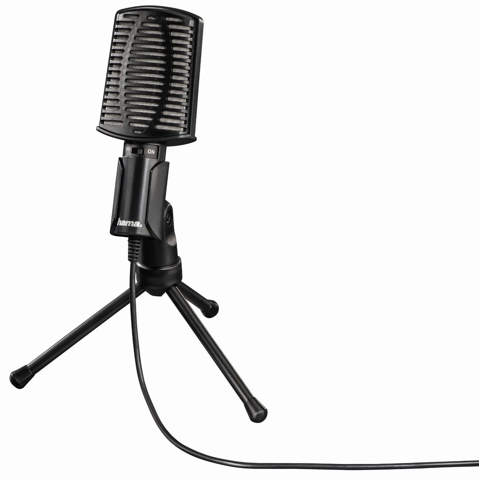 Hama Mic Allround USB Tisch-Mikrofon Hand-Mikrofon mit Standfuß Ständer PC Mikro