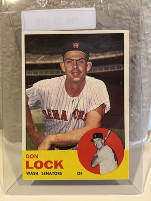 1963 TOPPS #47 DON LOCK WASHINGTON SENATORS BASEBALL CARD EXMT