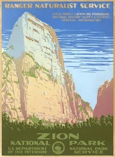 Vintage Zion National Park Utah Travel Art Poster Print