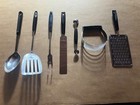 Vintage Ekco USA Kitchen Utensils w/Black Handles Lot of (7) Spoon, Spatula... — photo 1
